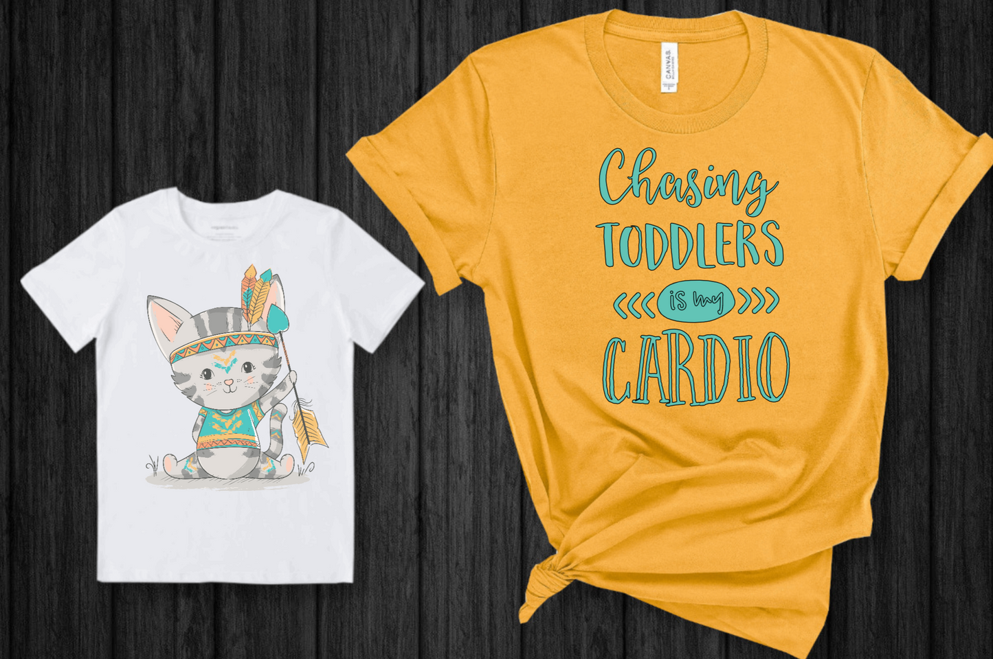Kitten With Headdress Custom Kids Tshirt