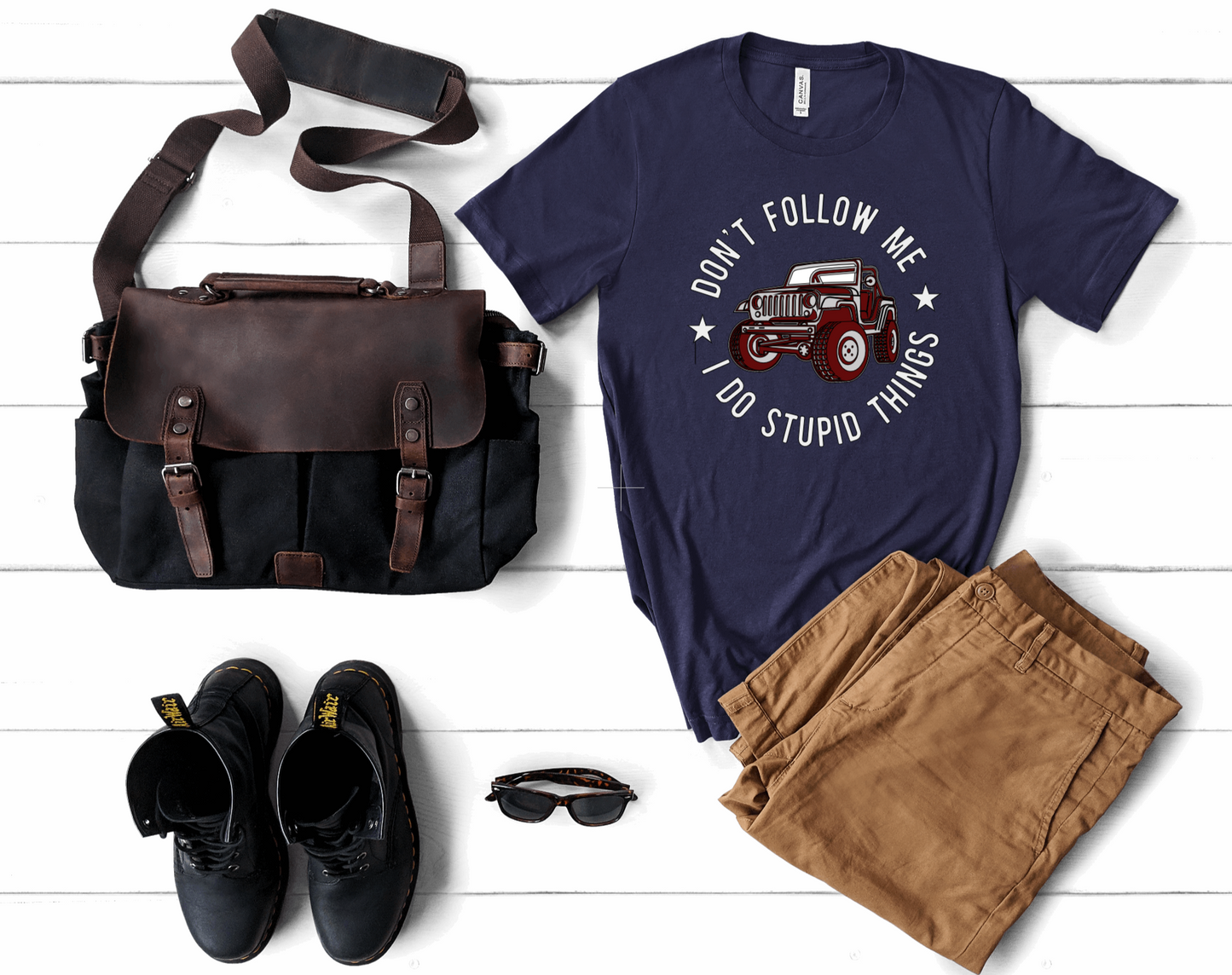 Don't Follow Me -Jeep Short Sleeve Tshirt For Him