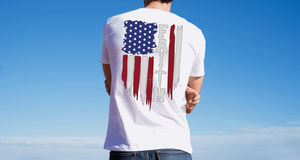 American Flag Worn Faith Short Sleeve Tshirt For Him