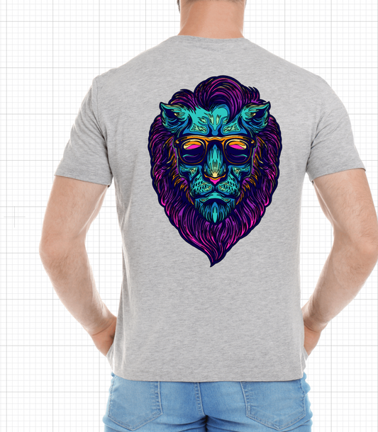 Retro Color Lion Short Sleeve Tshirt For Him