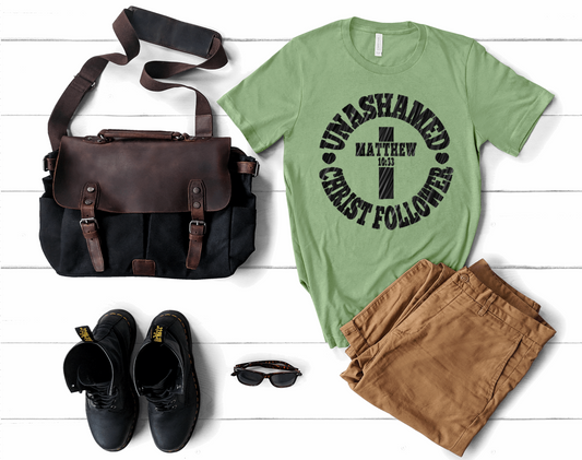 Unashamed Christ Follower Short Sleeve Tshirt For Him